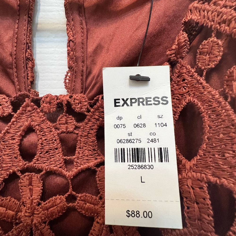 Express Lace blouse short sleeve size large